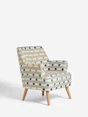 Chunky Stripe Geo Grey Carter Armchair - Image 2 of 8