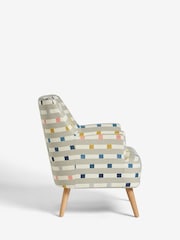 Chunky Stripe Geo Grey Carter Armchair - Image 3 of 8