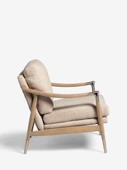 Tweedy Plain Light Natural Flinton Wooden Accent Chair - Image 7 of 10
