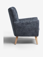 Chunky Chenille Dark Navy Blue Wilson II Highback Armchair - Image 6 of 7