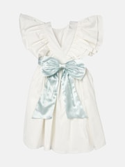 Angel & Rocket White/Green Taffeta Ruffle Bow Sylvie Dress - Image 10 of 11