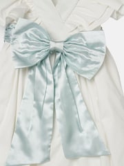Angel & Rocket White/Green Taffeta Ruffle Bow Sylvie Dress - Image 11 of 11