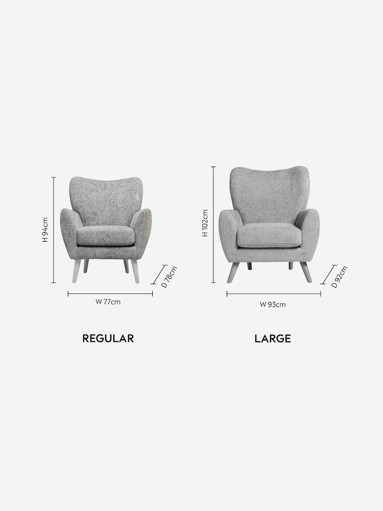 Chunky Chenille Light Grey Wilson Highback Armchair - Image 11 of 11