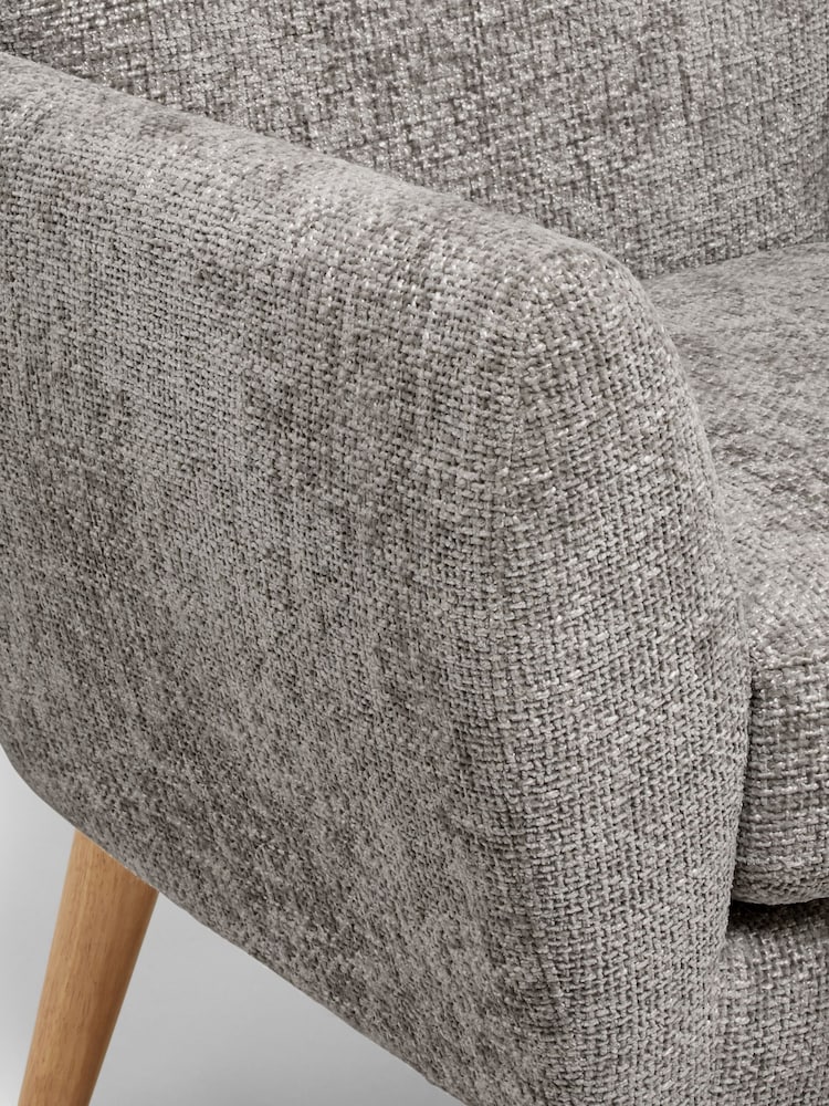 Chunky Chenille Light Grey Wilson II Highback Armchair - Image 2 of 8