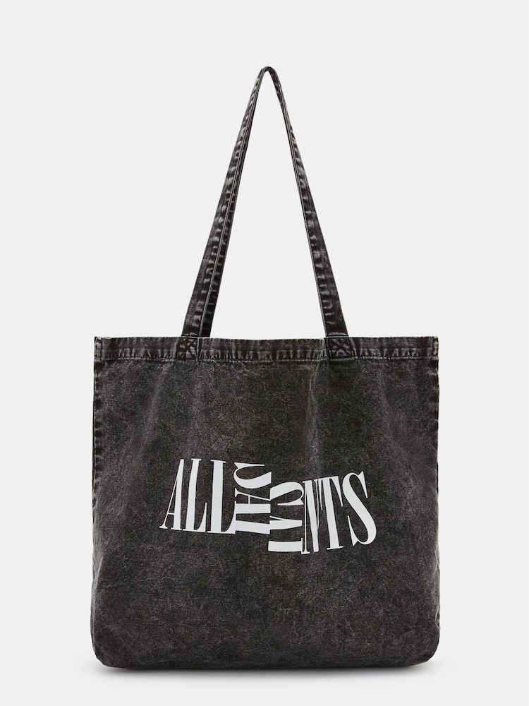 AllSaints Black Split Oppose Acid To 100% Cotton Bag - Image 1 of 5