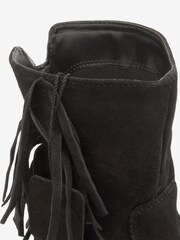 Black Western Cowboy Fringe Ankle Boots - Image 7 of 8