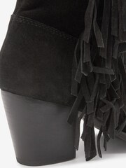 Black Western Cowboy Fringe Ankle Boots - Image 8 of 8