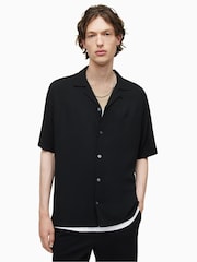 AllSaints Black Venice Short Sleeve Shirt - Image 1 of 9
