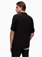 AllSaints Black Venice Short Sleeve Shirt - Image 2 of 9
