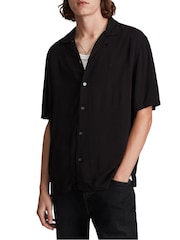 AllSaints Black Venice Short Sleeve Shirt - Image 3 of 9