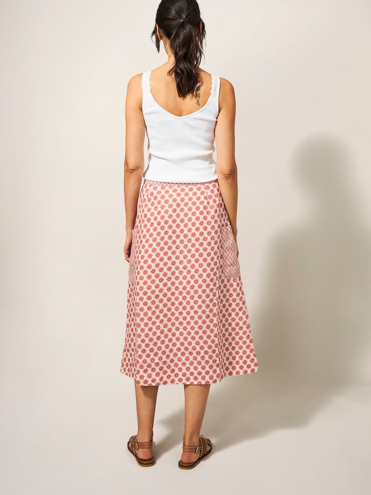 White Stuff Red Wilma Linen Wrap Skirt - Image 2 of 6 White Stuff Red Wilma Linen Wrap Skirt - Image 2 of 6
