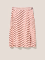 White Stuff Red Wilma Linen Wrap Skirt - Image 5 of 6