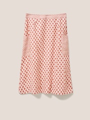 White Stuff Red Wilma Linen Wrap Skirt - Image 6 of 6