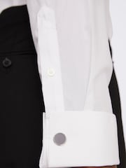 MOSS White Tailored Fit Double Cuff Zero Iron 100% Cotton Shirt - Image 2 of 4