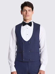 MOSS Blue Slim Fit Dresswear Suit: Waistcoat - Image 1 of 4