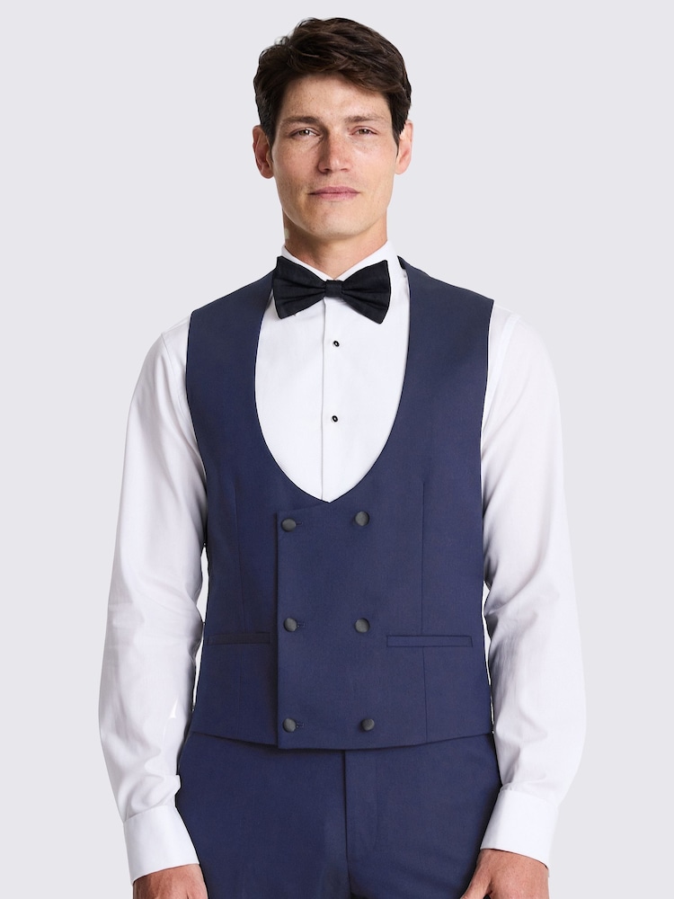 MOSS Blue Slim Fit Dresswear Suit: Waistcoat - Image 1 of 4