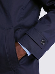 MOSS Blue Tailored Fit Padded Raincoat - Image 6 of 7