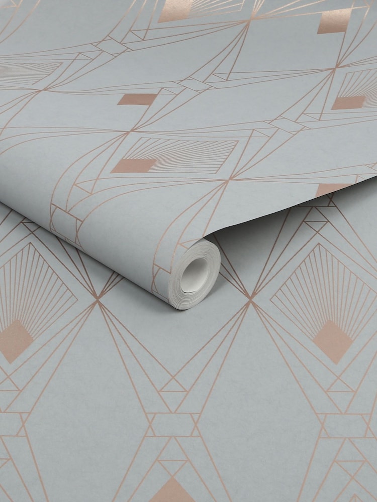 Grey Deco Geometric 10M Wallpaper - Image 4 of 4 Grey Deco Geometric 10M Wallpaper - Image 4 of 4