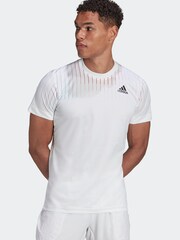 adidas Melbourne Tennis Freelift Printed White T-Shirt - Image 1 of 7