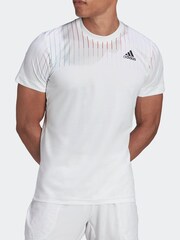 adidas Melbourne Tennis Freelift Printed White T-Shirt - Image 3 of 7