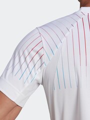 adidas Melbourne Tennis Freelift Printed White T-Shirt - Image 5 of 7