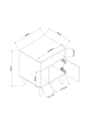 Grey Bronx Oak Effect Multi Bedside Table - Image 10 of 12