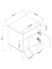 Grey Bronx Oak Effect Multi Bedside Table - Image 12 of 12