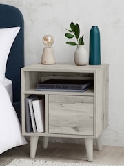 Grey Bronx Oak Effect Multi Bedside Table - Image 5 of 12