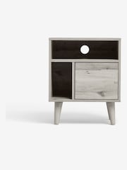 Grey Bronx Oak Effect Multi Bedside Table - Image 6 of 12