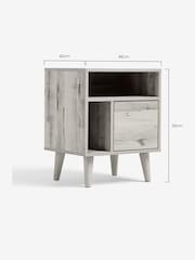 Grey Bronx Oak Effect Multi Bedside Table - Image 8 of 12