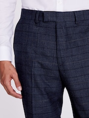MOSS Navy Blue Check Suit: Trousers - Image 3 of 4
