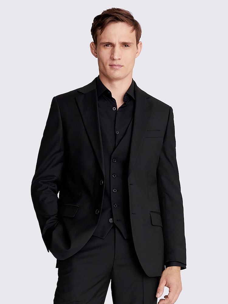 MOSS Black Stretch Suit: Jacket - Image 1 of 9