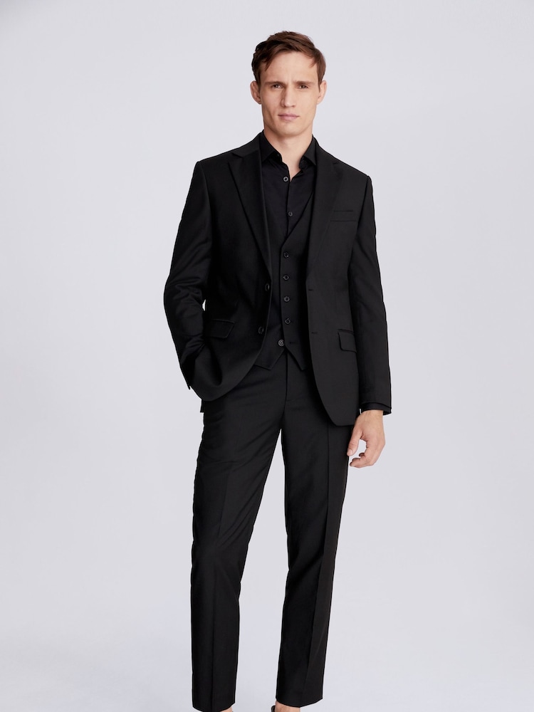 MOSS Black Stretch Suit: Jacket - Image 4 of 9