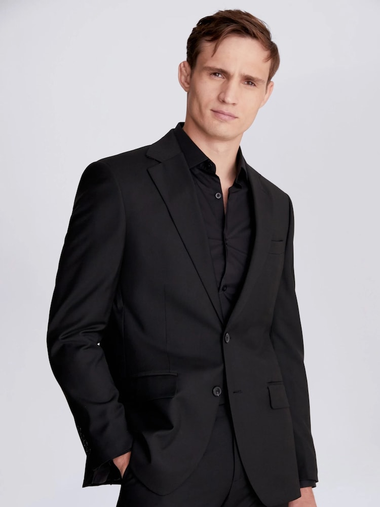 MOSS Black Stretch Suit: Jacket - Image 6 of 9