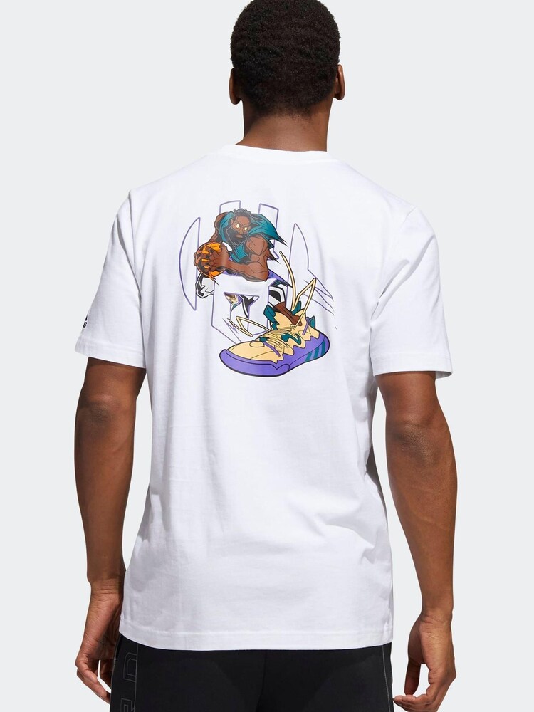 adidas White Avatar James Harden 100% Cotton Graphic T-Shirt - Image 2 of 6
