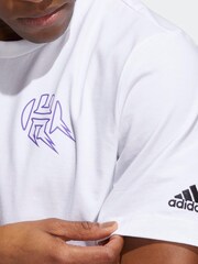 adidas White Avatar James Harden 100% Cotton Graphic T-Shirt - Image 3 of 6