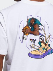 adidas White Avatar James Harden 100% Cotton Graphic T-Shirt - Image 4 of 6