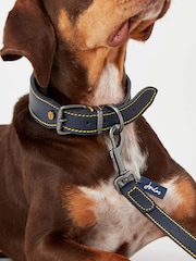 Joules Blue Adjustable Leather Dog Collar - Image 1 of 4