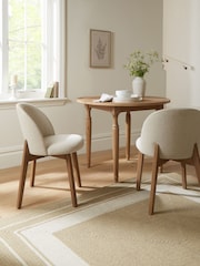 Set of 2 Tweedy Plain Light Natural Preston Dark Wood Leg Dining Chairs - Image 1 of 10