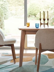 Set of 2 Tweedy Plain Light Natural Preston Dark Wood Leg Dining Chairs - Image 2 of 10