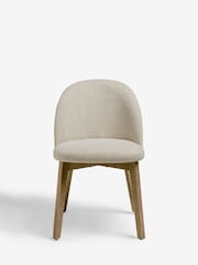 Set of 2 Tweedy Plain Light Natural Preston Dark Wood Leg Dining Chairs - Image 5 of 10