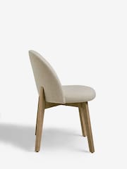 Set of 2 Tweedy Plain Light Natural Preston Dark Wood Leg Dining Chairs - Image 7 of 10