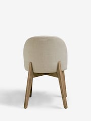 Set of 2 Tweedy Plain Light Natural Preston Dark Wood Leg Dining Chairs - Image 8 of 10