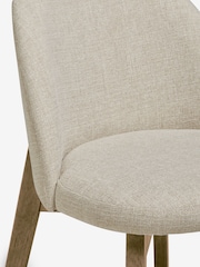 Set of 2 Tweedy Plain Light Natural Preston Dark Wood Leg Dining Chairs - Image 9 of 10
