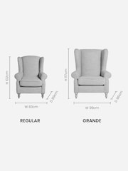 Chunky Weave Dove Grey Sherlock Highback Armchair - Image 3 of 10