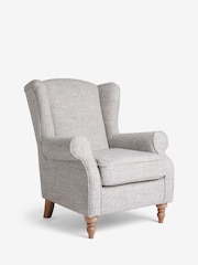 Chunky Weave Dove Grey Sherlock Highback Armchair - Image 6 of 10