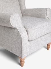 Chunky Weave Dove Grey Sherlock Highback Armchair - Image 8 of 10