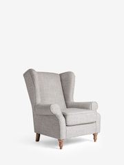 Chunky Weave Dove Grey Grande Sherlock Highback Armchair - Image 2 of 10