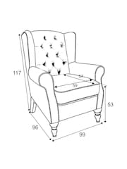 Chunky Weave Dove Grey Grande Sherlock Highback Armchair - Image 4 of 10