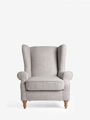 Chunky Weave Dove Grey Grande Sherlock Highback Armchair - Image 6 of 10